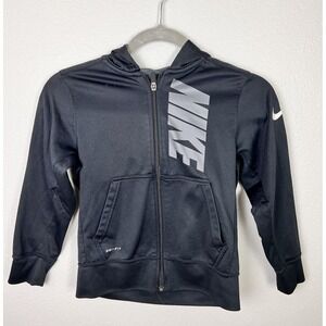 Nike Boys Black Full Zip Up Hoodie Jacket Size Small